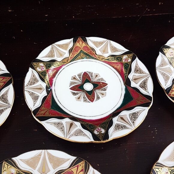 Hand Painted Austria 5.5" Art Deco Side Plates-Set of 5 - Picture 5 of 10